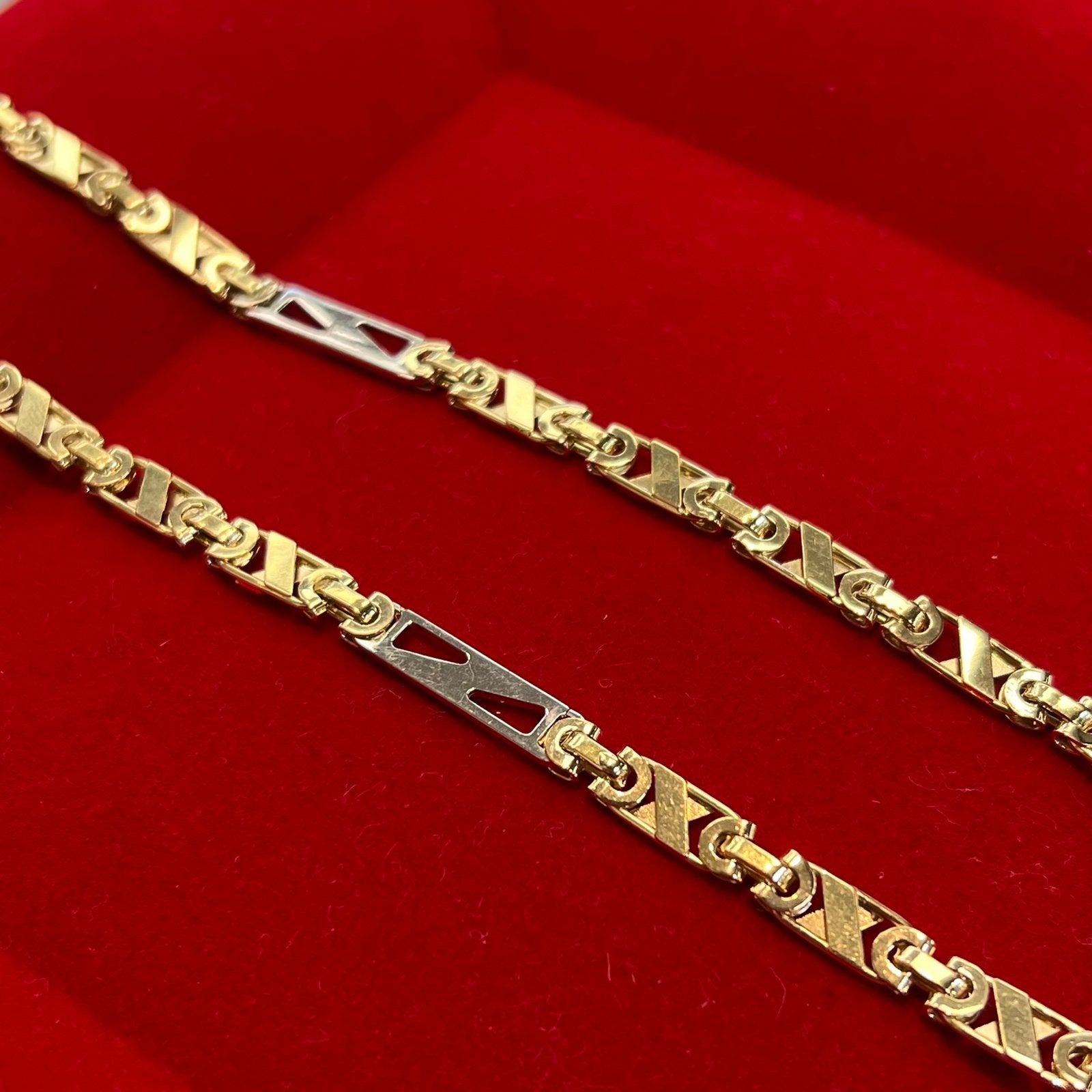 14k gouden ketting valentino schakel massief italy, Ophalen of Verzenden, Nieuw, Goud
