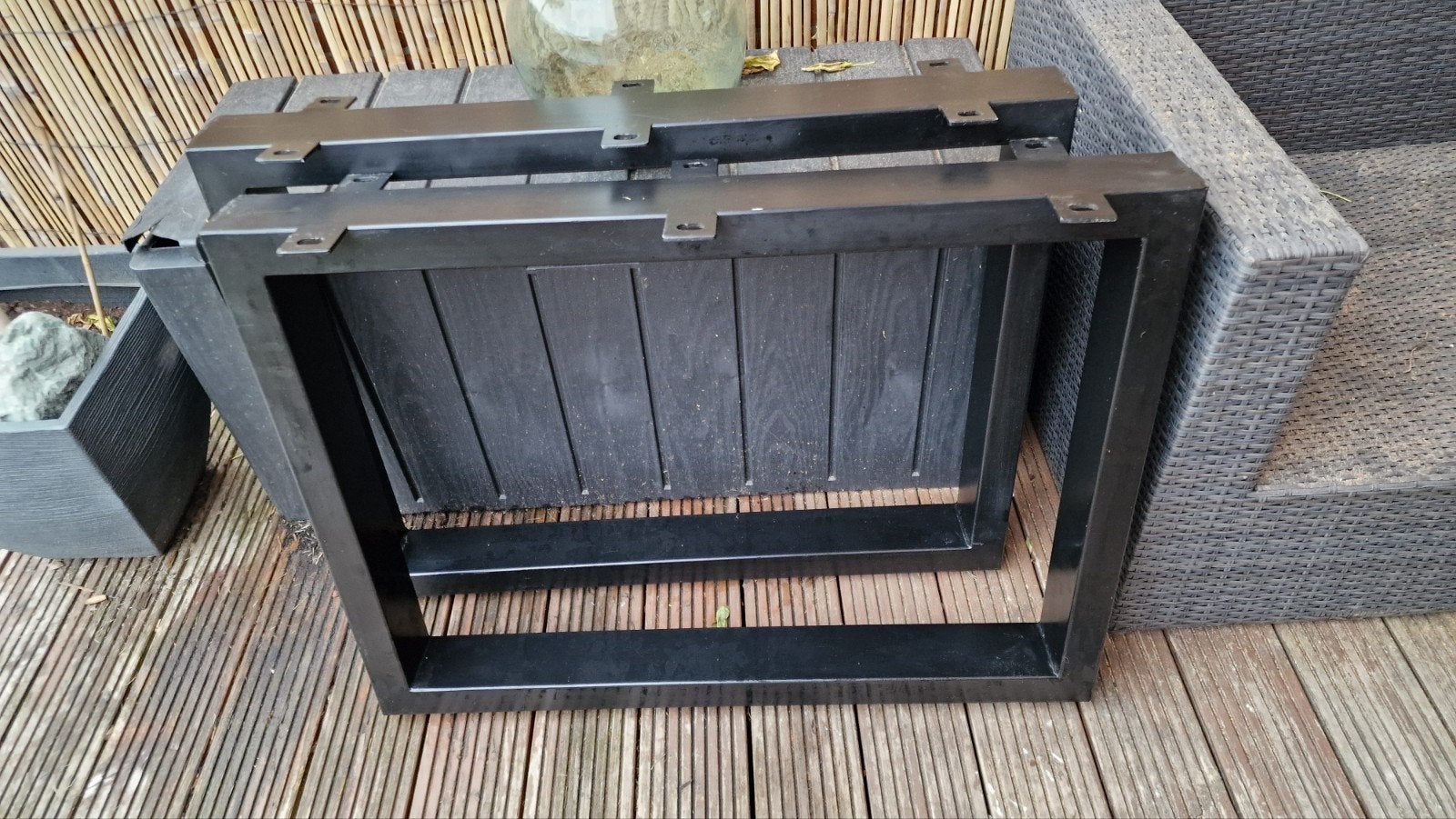 Zwarte metalen tafelpoot - Stevig en modern design, Ophalen, Tafelpoot, Minder dan 50 cm, Gebruikt