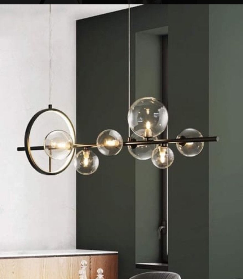 Dimbare 'Black Bubble Chandelier 7' hanglamp, Ophalen of Verzenden, Zo goed als nieuw, Metaal