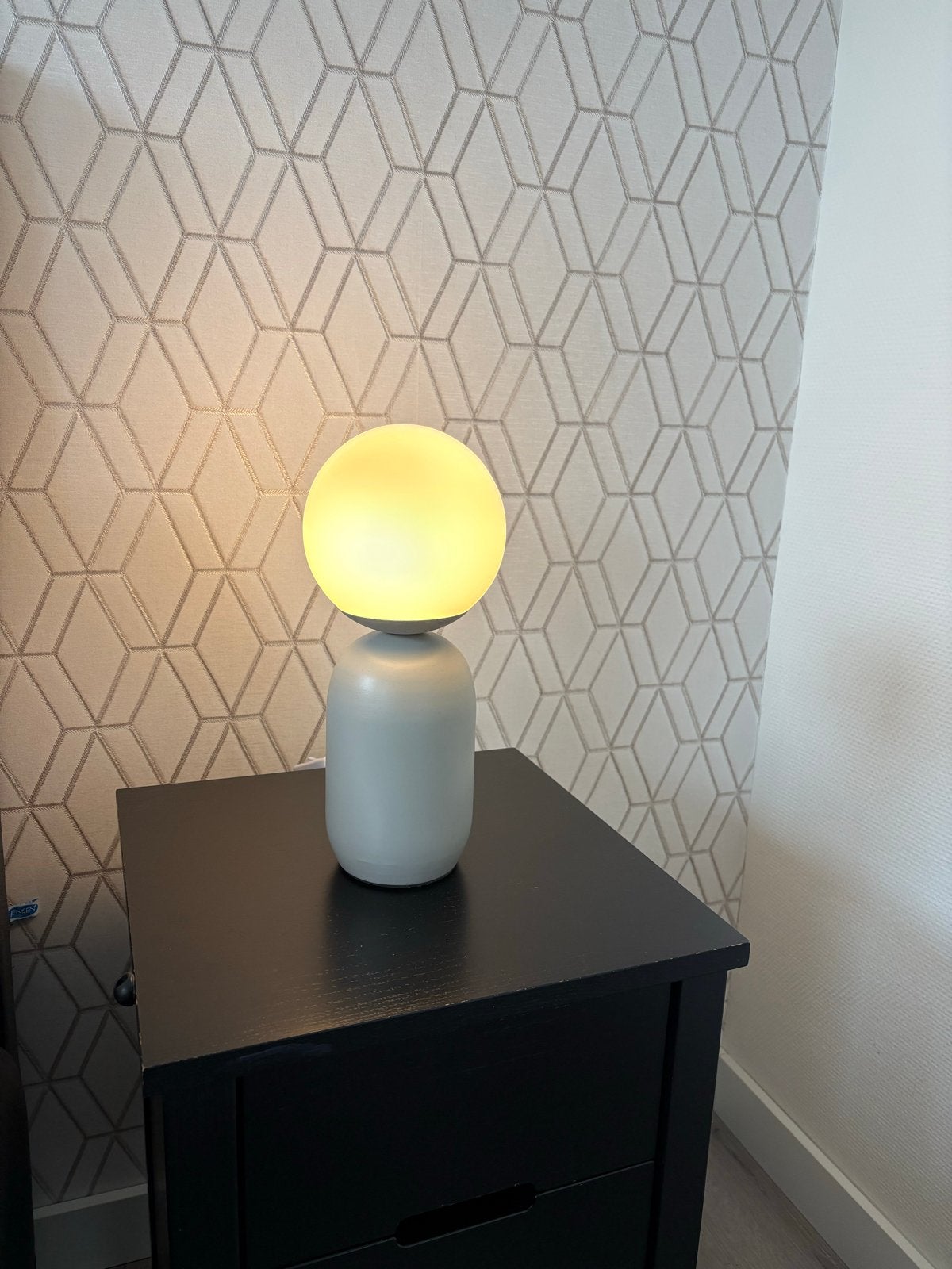Set van 2 moderne tafellampen van Fonq, Met schakelaar, Modern, Ophalen, Beige