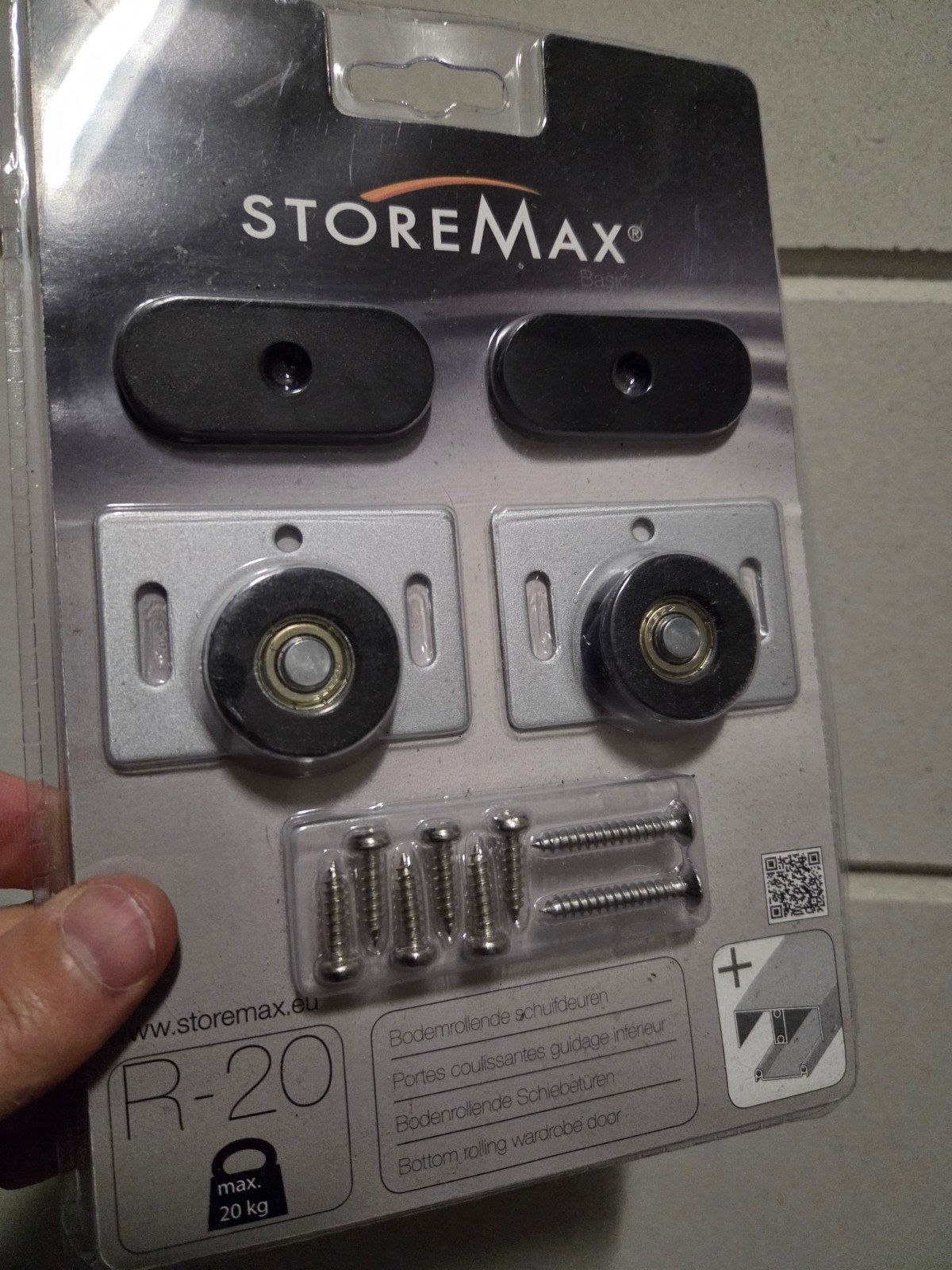 StoreMax Schuifdeurwielen R-20 (4 stuks) nieuw, Ophalen of Verzenden, Nieuw, Overige materialen, Schuif of Grendel