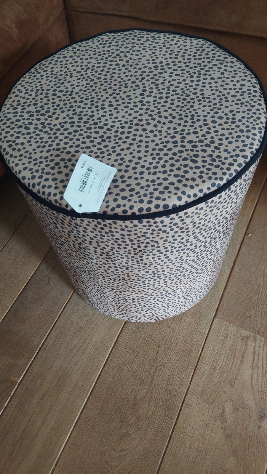 Nieuwe poef met luipaardprint - Mars & More, Minder dan 50 cm, Modern, Trendy, Luipaardprint, Rond, Nieuw