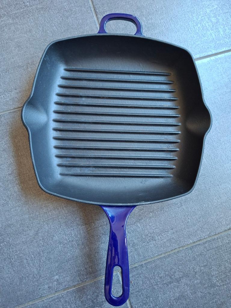 Gietijzeren grillpan - BK - Paars, Huis en Inrichting, Keuken | Potten en Pannen, Ophalen of Verzenden, Zo goed als nieuw, Gietijzer