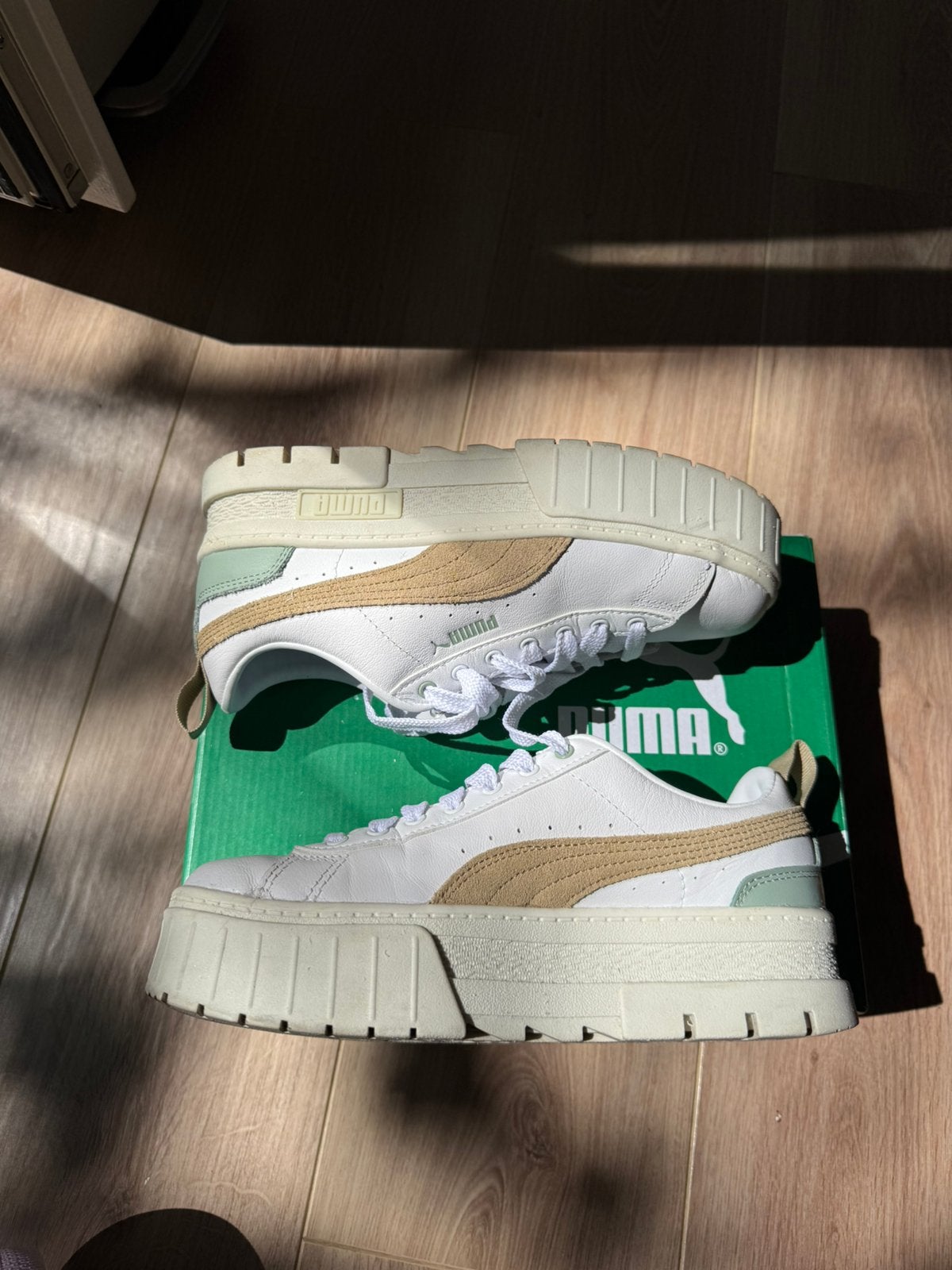 Puma Mayze, Wit, Ophalen of Verzenden, Sneakers of Gympen, Zo goed als nieuw
