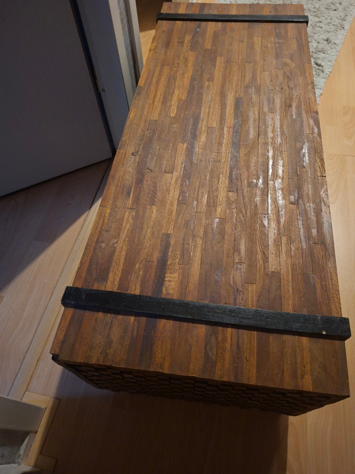 salontafel 110 lengte x 43 br. 36 cm hoog, Ophalen, 50 tot 100 cm, Teakhout, 50 tot 100 cm