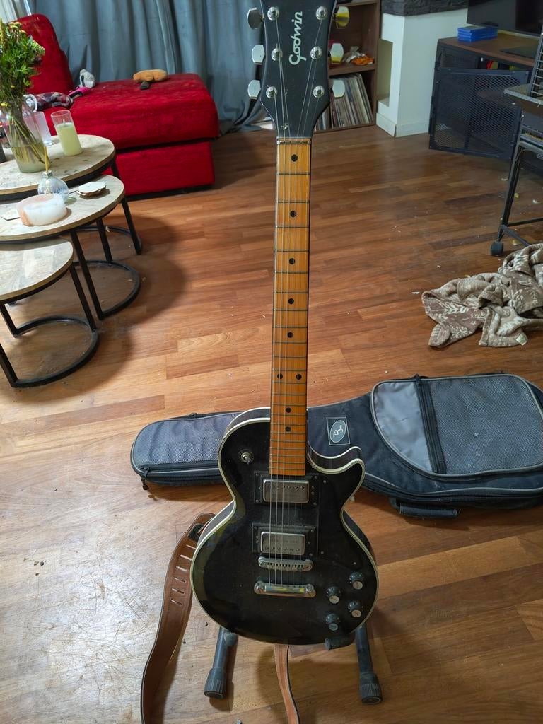 Godwin elektrische gitaar met tas - Goede staat, Ophalen of Verzenden, Gebruikt, Solid body, Overige merken