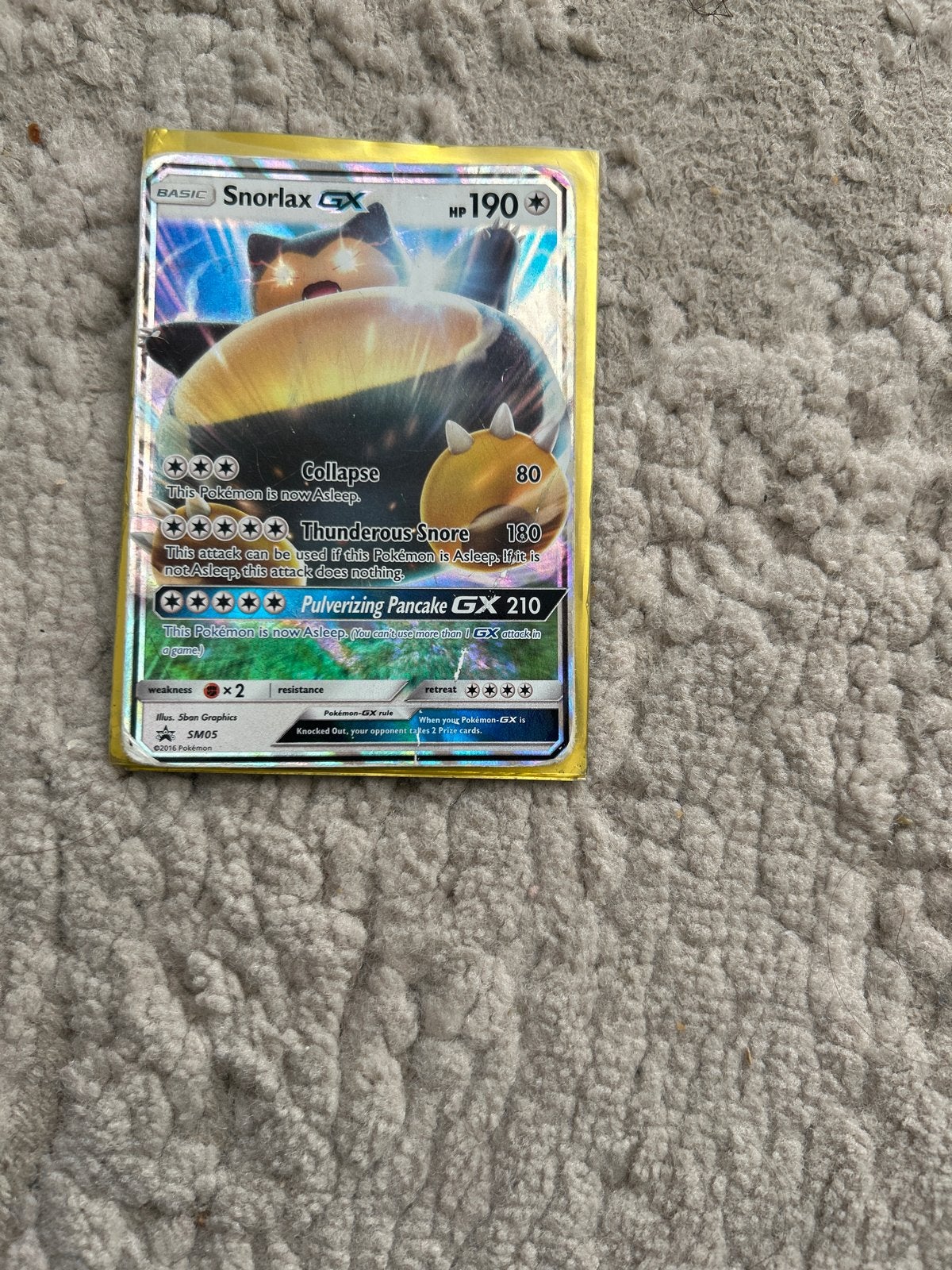 Pokémon Kaart Snorlax GX SM05 - Zo goed als nieuw, Ophalen of Verzenden, Zo goed als nieuw, Losse kaart, Foil