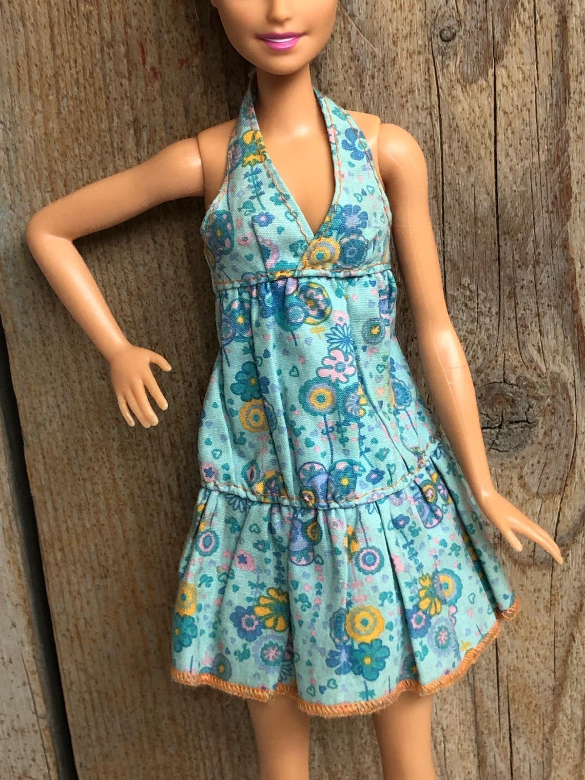 Fashionistas Shopping Fashion jurk blauw met bloemen, Ophalen of Verzenden, Zo goed als nieuw, Barbie