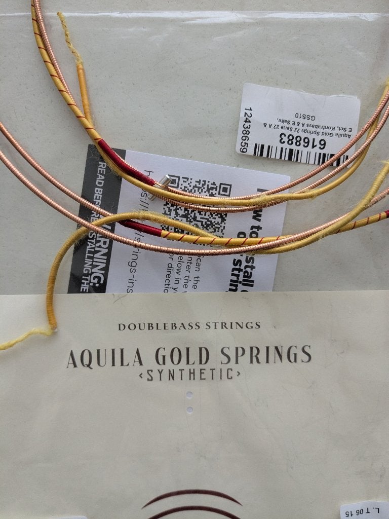 Aquila Gold Springs 22 Series A & E, Muziek en Instrumenten, Strijkinstrumenten | Contrabassen, Ophalen of Verzenden, Zo goed als nieuw