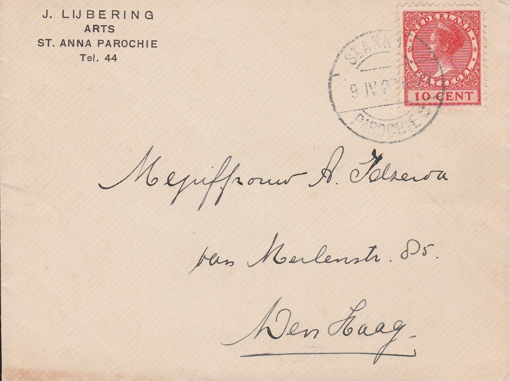 St ANNA PAROCHIE 1923 J. LIJBERING Arts, Ophalen of Verzenden, 1920 tot 1940, Gelopen, Friesland