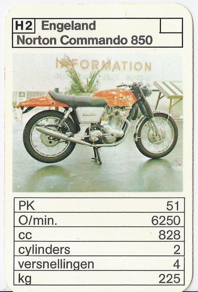 H2 motorkaartje Norton Commando 850 Engeland, Ophalen of Verzenden, Zo goed als nieuw, Motoren
