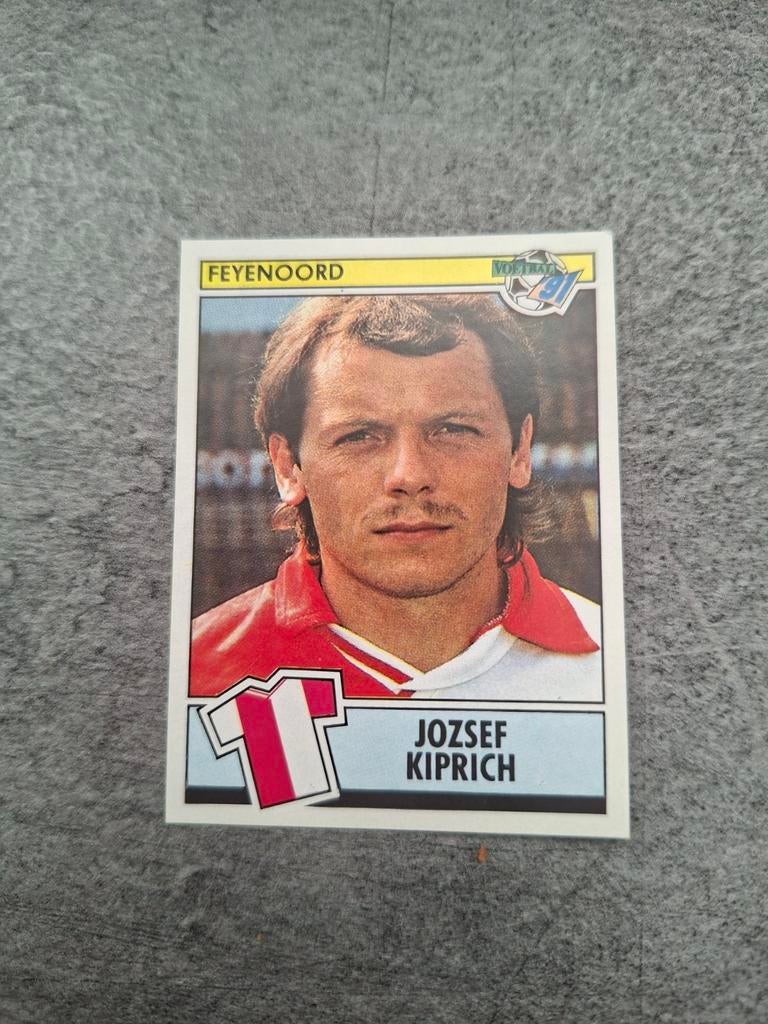 Panini sticker Voetbal 91. Speler Jozsef Kiprich Feyenoord., Verzenden, Zo goed als nieuw, Sticker