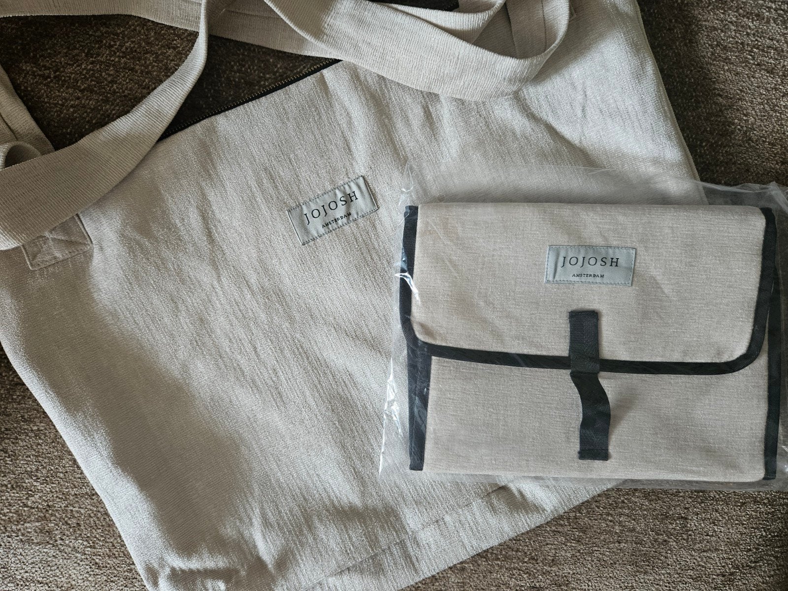 Jojosh Amsterdam luiertas + verschoonmatje gloednieuw!, Ophalen of Verzenden, Nieuw, Beige