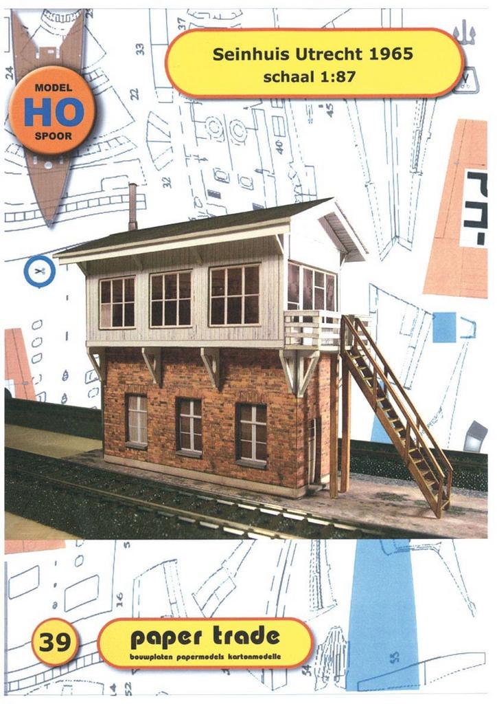 Bouwplaat NS Seinhuis Utrecht 1965 - Schaal 1:87 (HO), Overige merken, Gelijkstroom of Wisselstroom, Brug, Tunnel of Gebouw, Nieuw