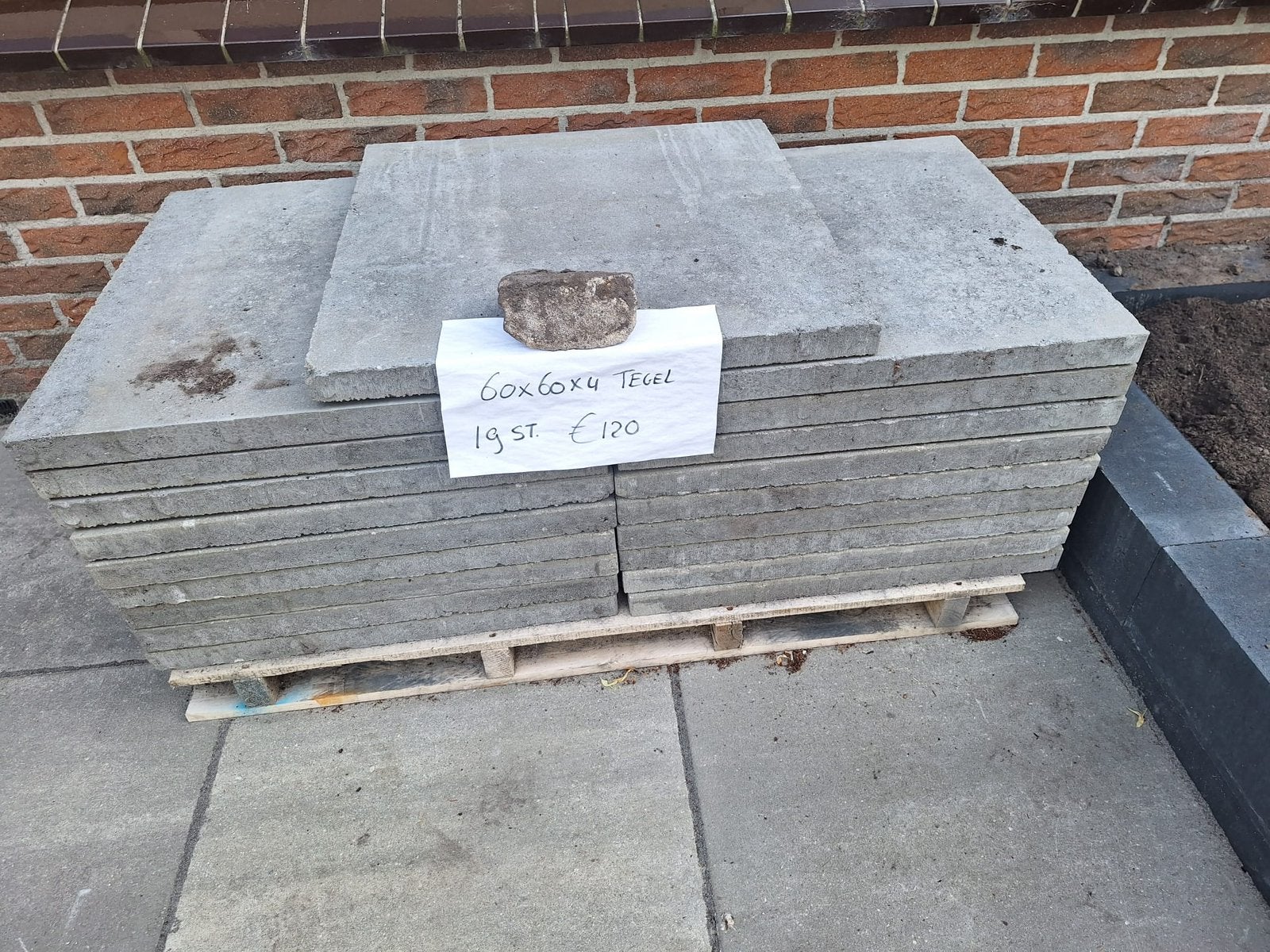 19 stuks Tuintegels 60x60x4cm, Ophalen of Verzenden, Nieuw, Beton, Terrastegels