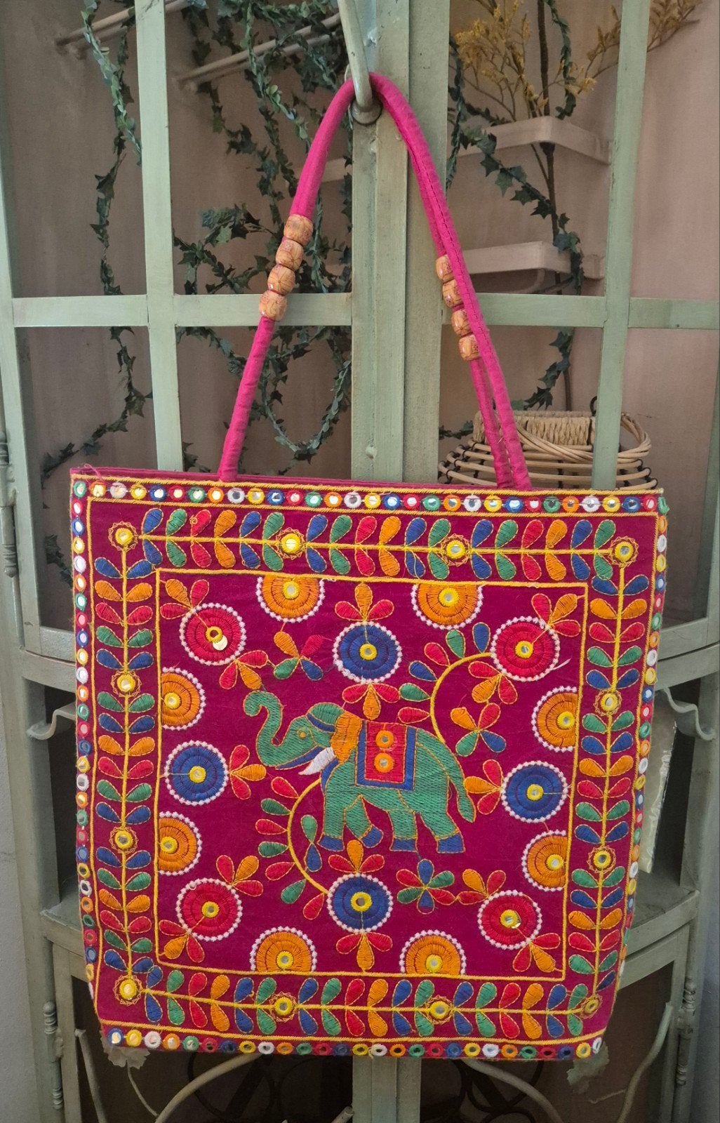 Schoudertas - shopper - handgemaakt in Thailand, Ophalen, Zo goed als nieuw, Roze, Shopper