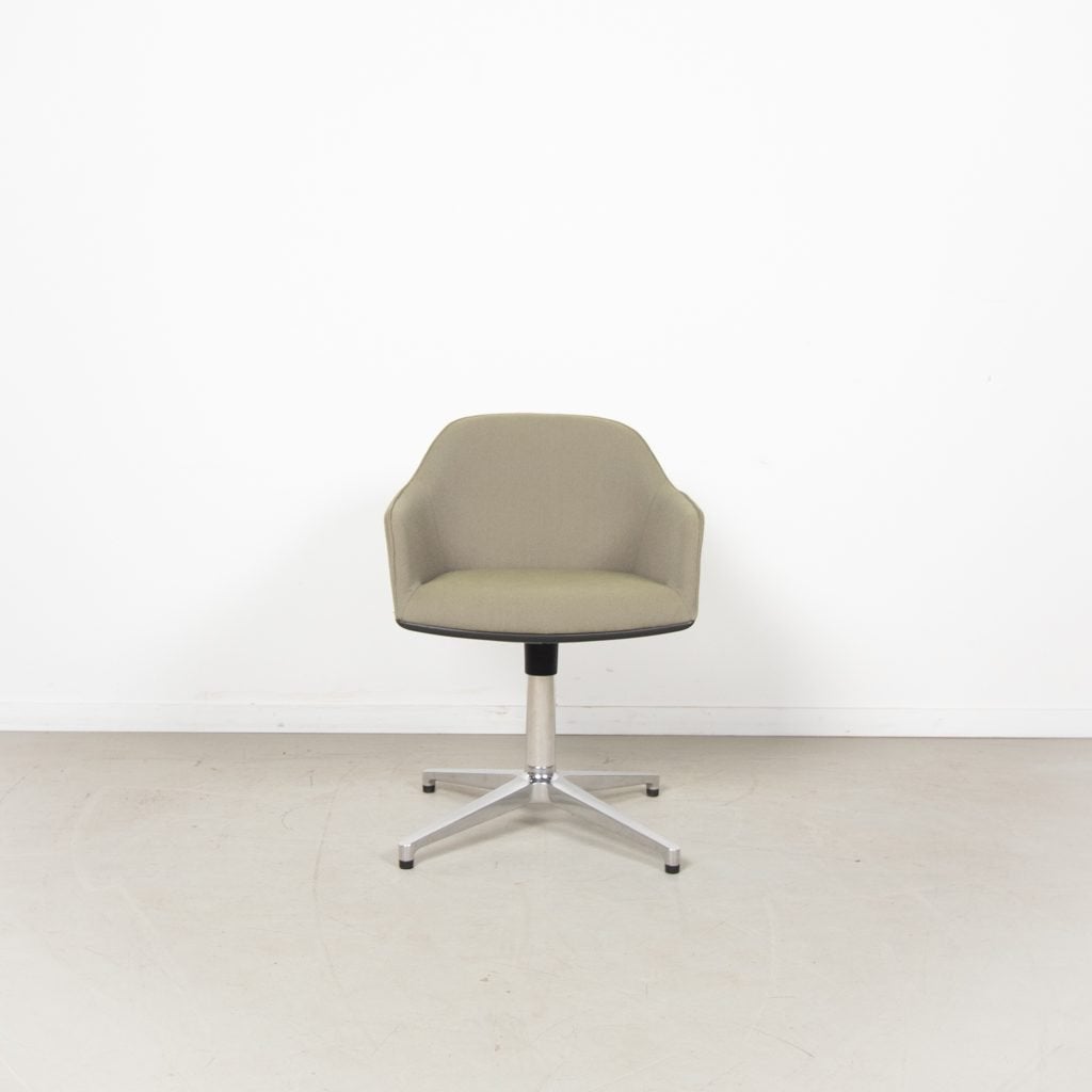 Vitra Softshell Bureaustoel Grijsgroen Stof - Aluminium, Niet ingevuld, Zo goed als nieuw, Niet ingevuld, Niet ingevuld