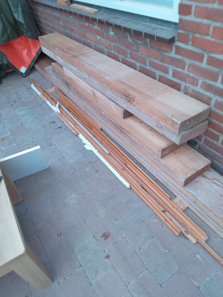 houten balken ruw vuren 225 x 75 mm, Ophalen, Zo goed als nieuw, Balk, Vuren