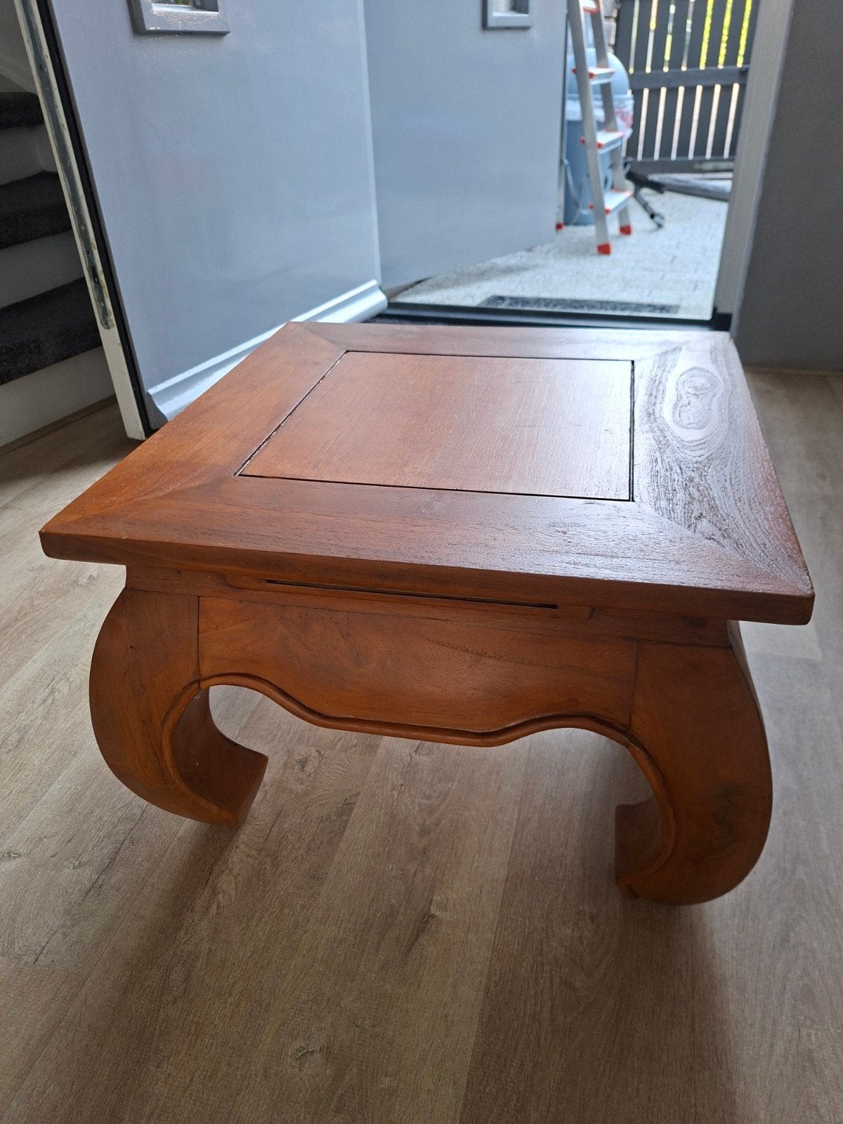 Opiumtafel van teakhout - Vierkant, Huis en Inrichting, Gebruikt, 50 tot 100 cm, 50 tot 100 cm, 5 – 50