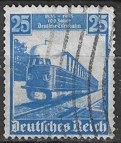 Duitsland 1935 - Yvert 541 - De Vliegende Hamburger (ST), Verzenden, 1990 tot heden, Gestempeld
