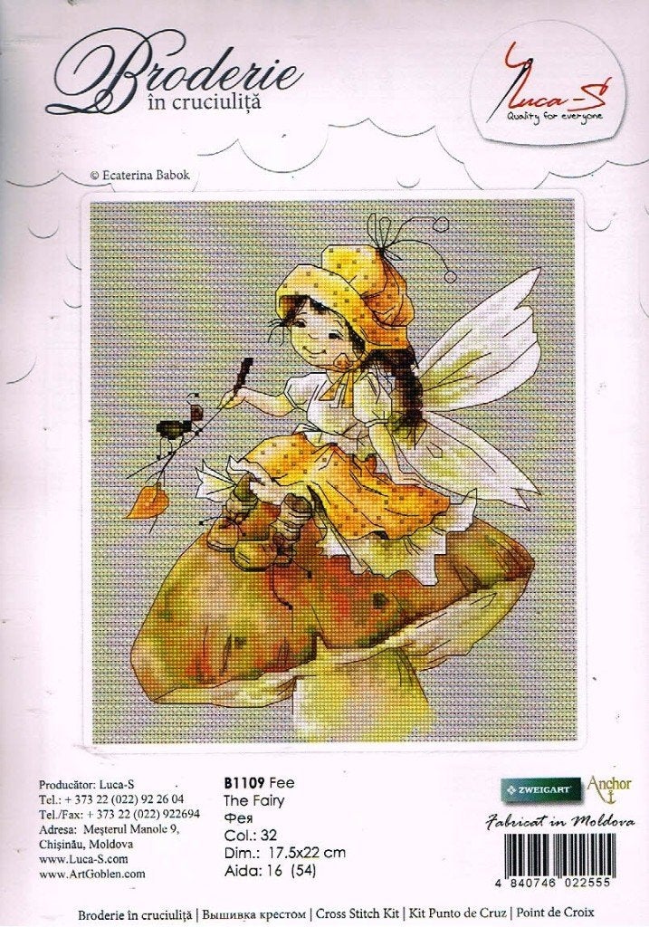 Cado LUCA borduurpakket  ELFJE ZIT OP PADDESTOEL  1109, Ophalen of Verzenden, Nieuw, Handborduren, Borduurpakket