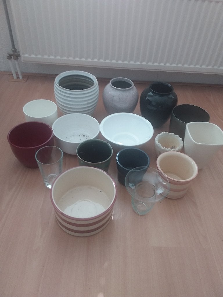 Partij :Bloempotten en vazen, Tuin en Terras, Gebruikt, Rond, Minder dan 40 cm, Balkon