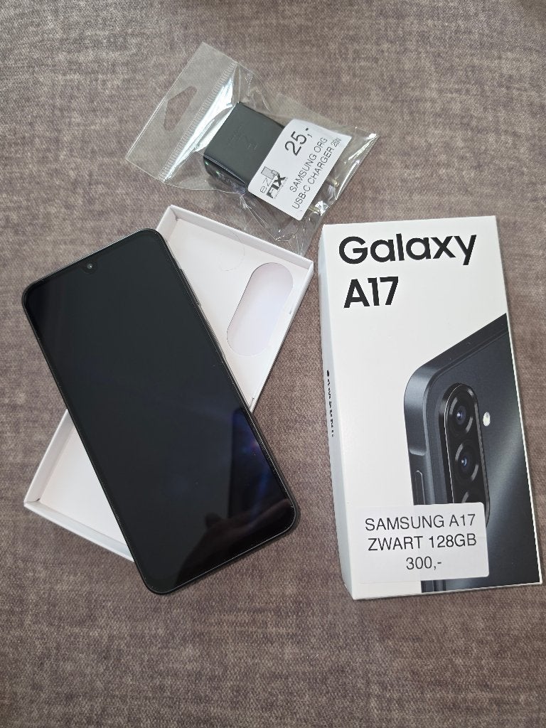 Galaxy A17 Zwart 128GB, Telecommunicatie, Zwart, Touchscreen, Ophalen of Verzenden, Zo goed als nieuw