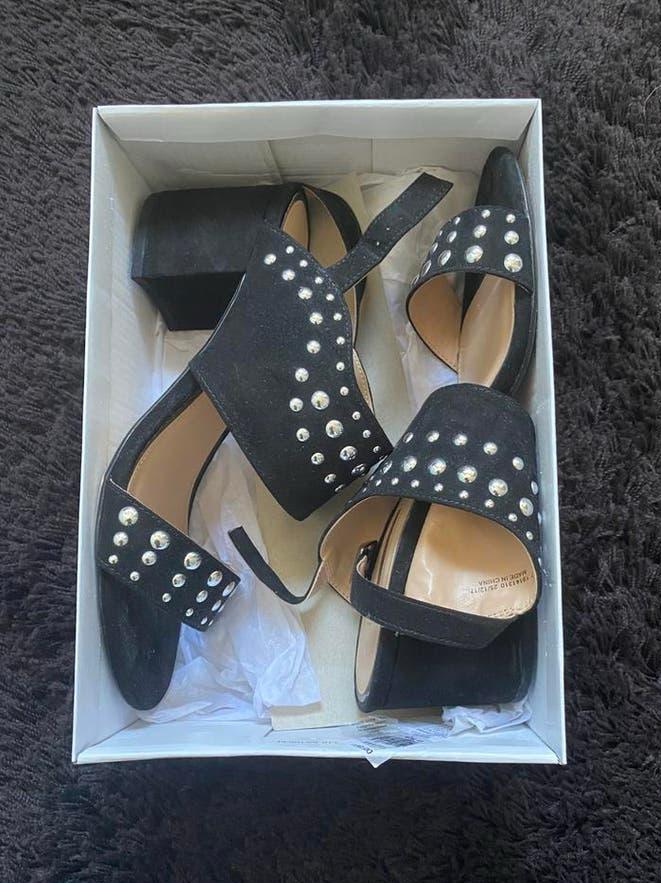 Dorothy Perkins sandalen met hak, zwart leer, maat 40, nieuw, Kleding | Dames, Zwart, Nieuw, Dorothy Perkins, Sandalen of Muiltjes