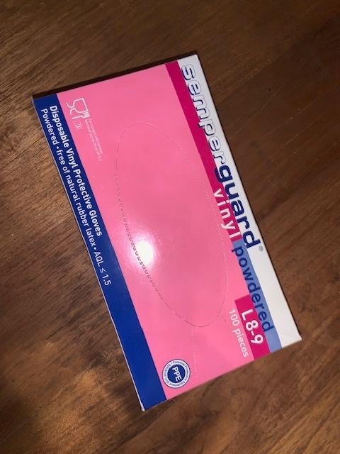 Partij Doos met 100 stuks Semperguard vinyl handschoenen., Diversen, Ophalen, ., Nieuw, .