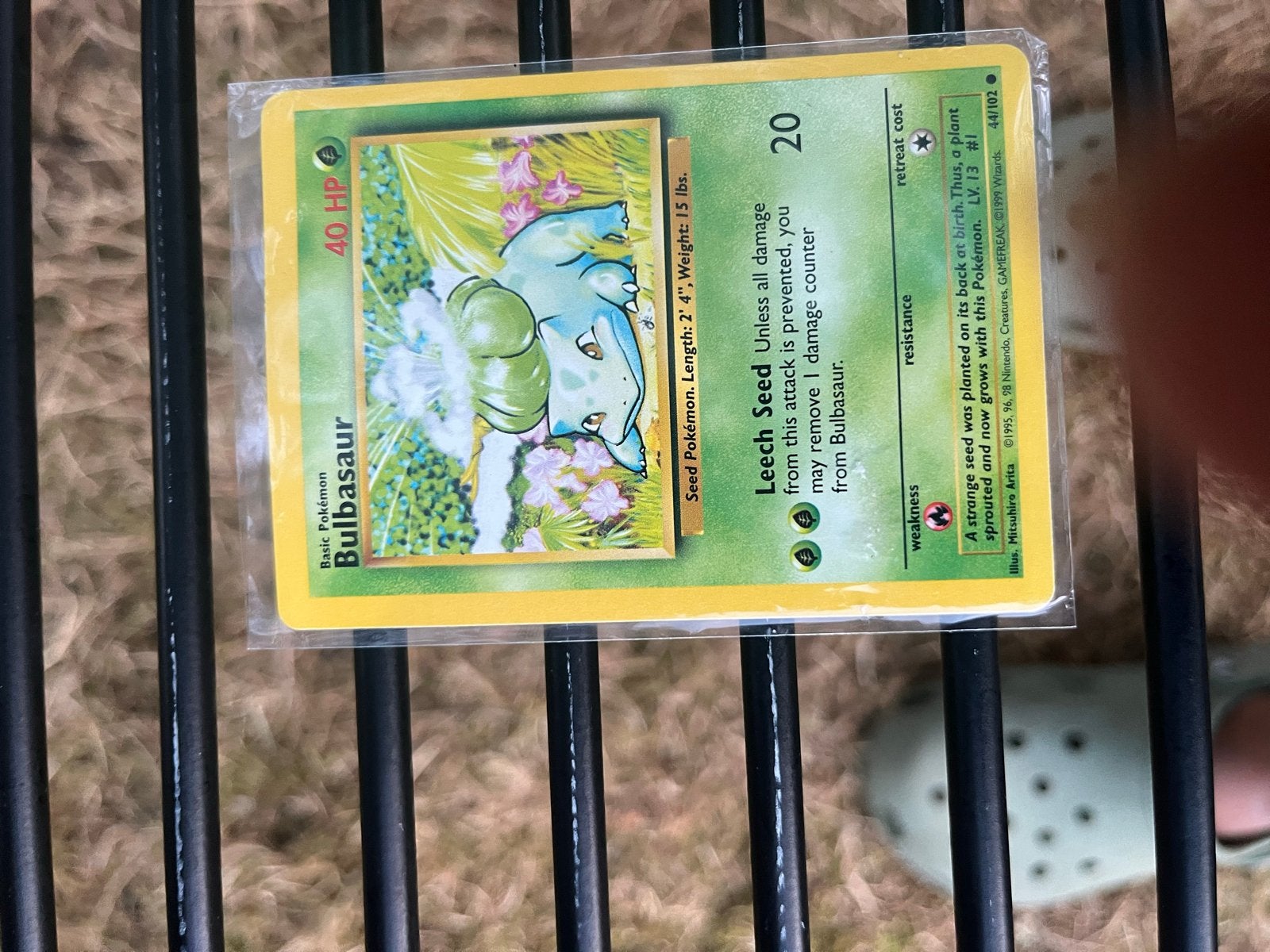 Bulbasaur Pokémon kaart 44/102 (Base Set), Ophalen of Verzenden, Gebruikt, Losse kaart