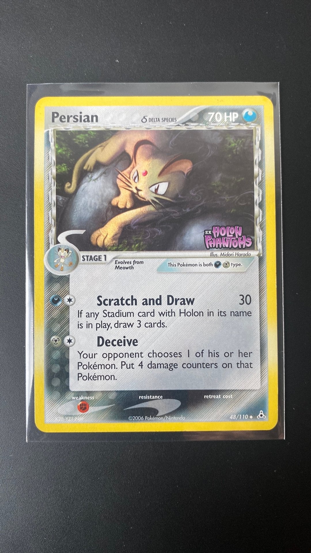 Pokémon Kaart Persian Delta Species 48/110 Holon Phantoms, Ophalen of Verzenden, Zo goed als nieuw, Losse kaart