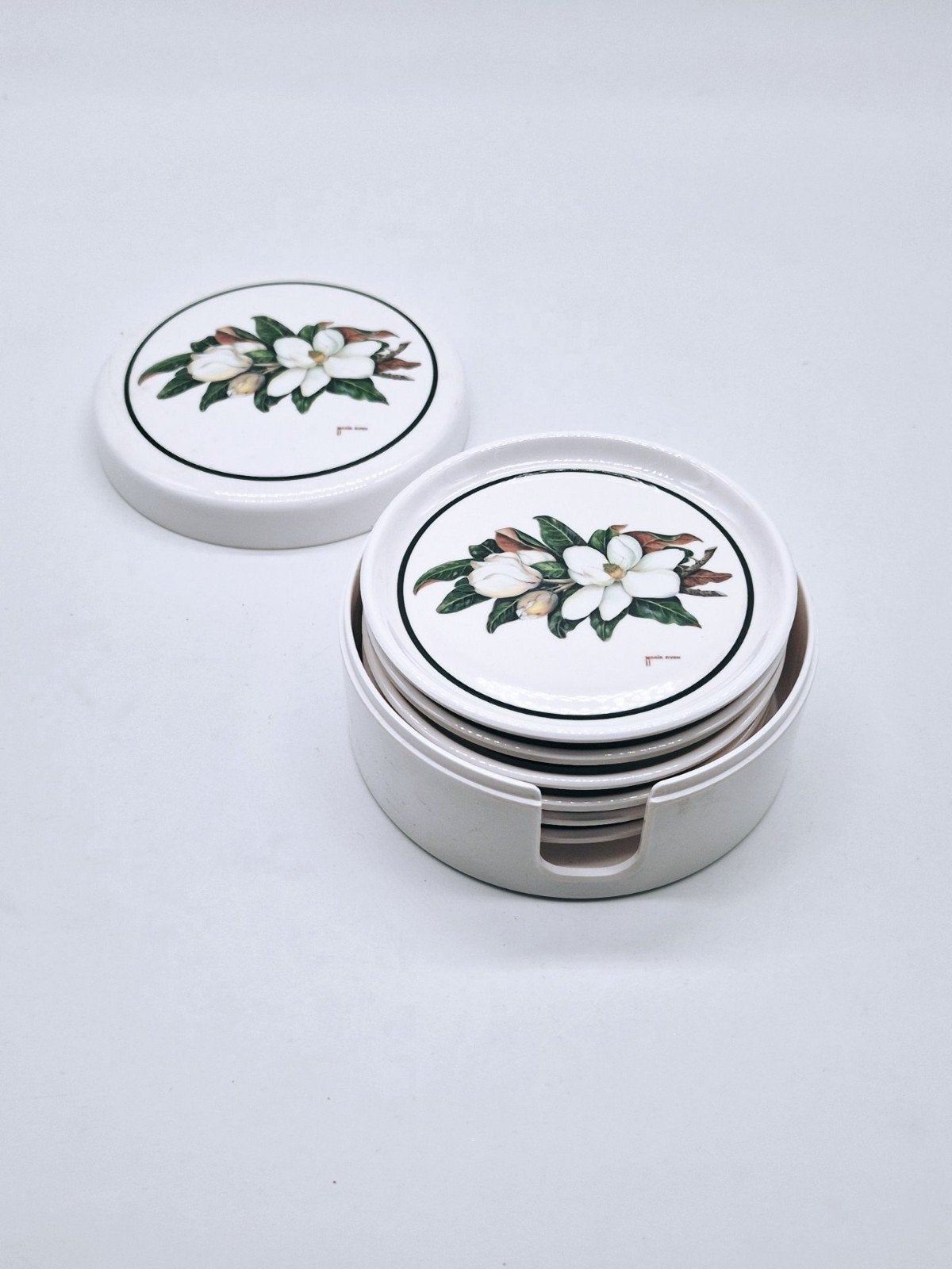 Maria Ryan Melamine Onderzetters met Magnolia Print, Ophalen of Verzenden, Groen