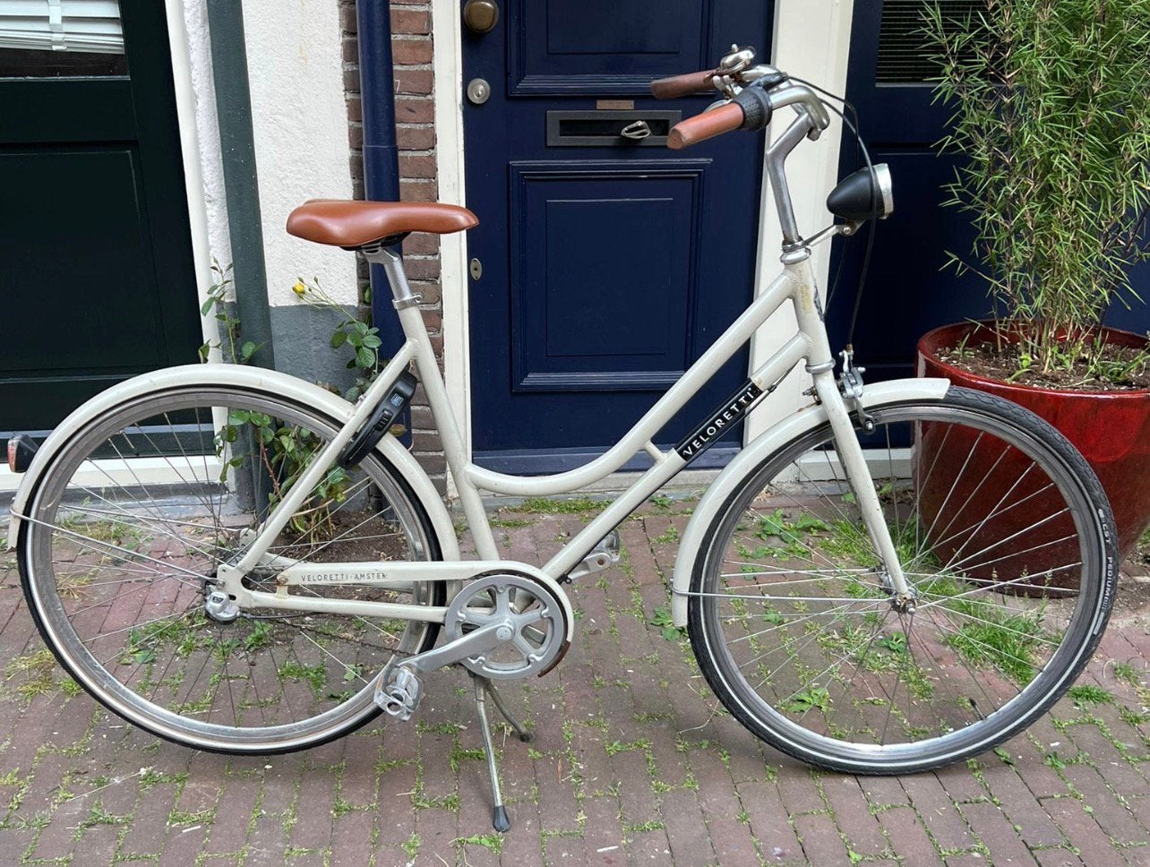 Damesfiets 28 inch Veloretti lichtgrijs 3 versnellingen!!, Ophalen, Terugtraprem, Versnellingen, 56 cm of meer