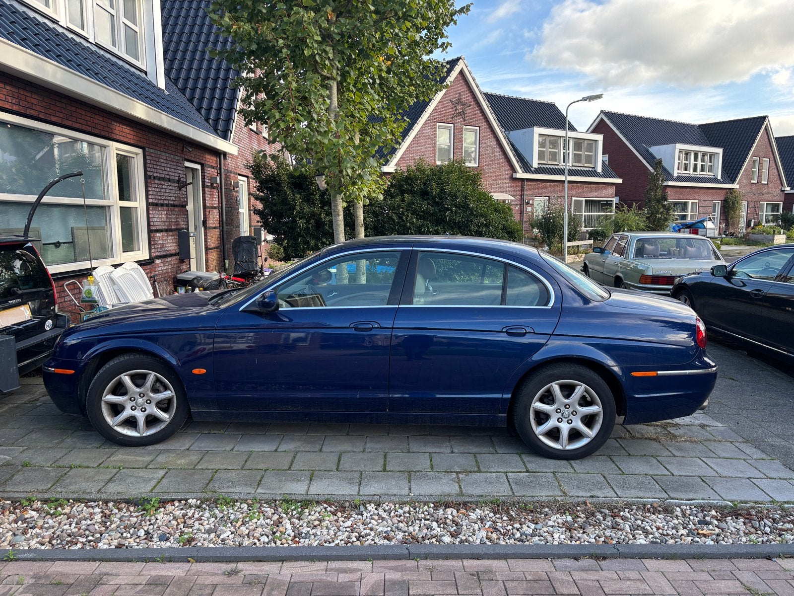 Jaguar S-Type 2.5 V6 Sport AUT 2005 Blauw, Auto's, Automaat, Achterwielaandrijving, Beige, 2497 cc