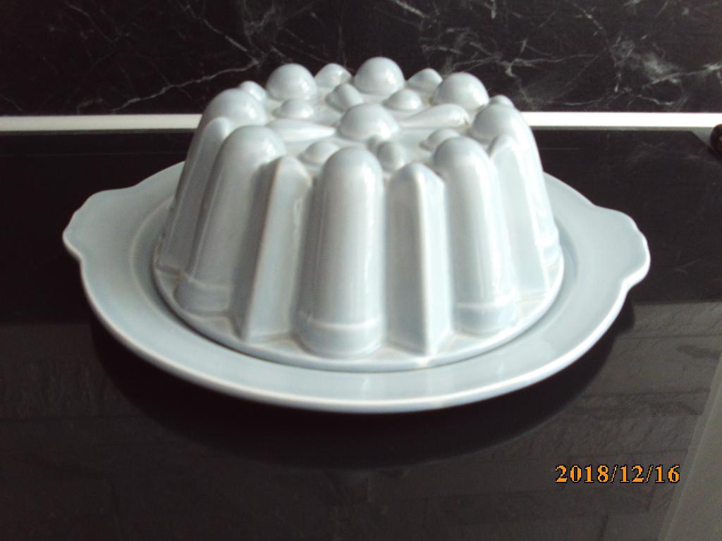 vintage puddingschaal met onderbord, Ophalen of Verzenden