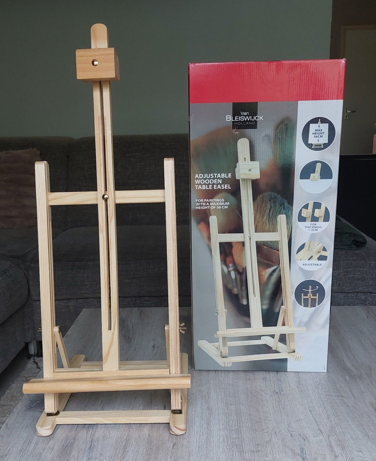 Verstelbare houten tekentafel ezel van Van Bleiswijck, Ophalen, Zo goed als nieuw, Ezel