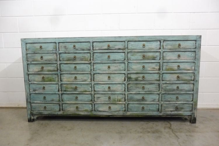 Foto 2 van Ladenkast shabby chic blauw groen