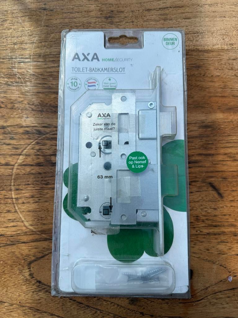 AXA Toilet-Badkamerslot 63mm - Nieuw in verpakking, Ophalen of Verzenden, Nieuw, IJzer, Slot