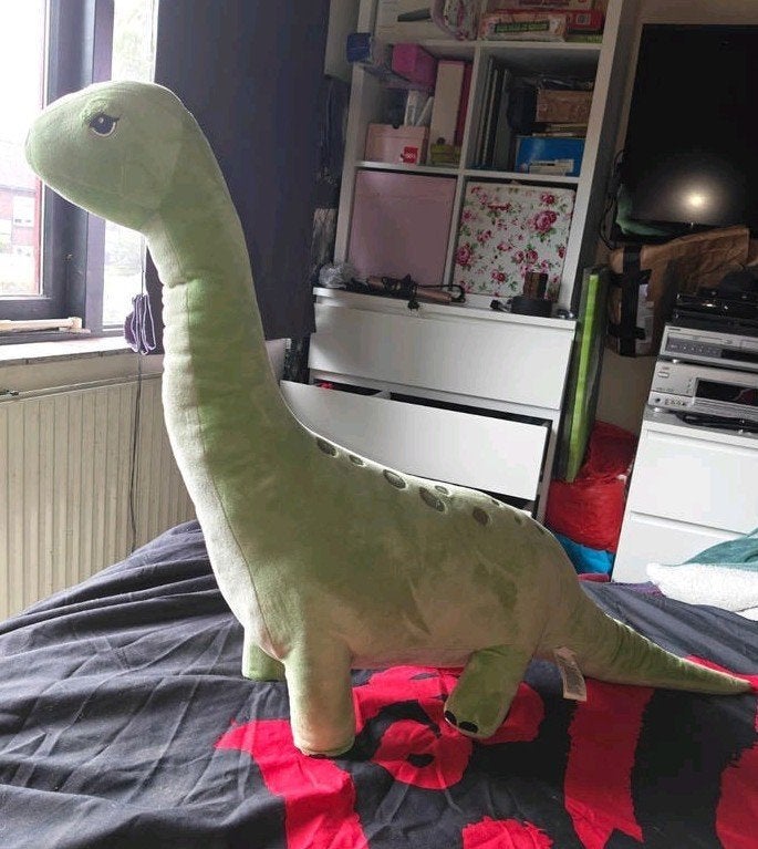 Grote dino knuffels - Brontosaurus en Ankylosaurus, Dinosaurus, Ophalen of Verzenden, Middelgroot (20 tot 80 cm), Gebruikt