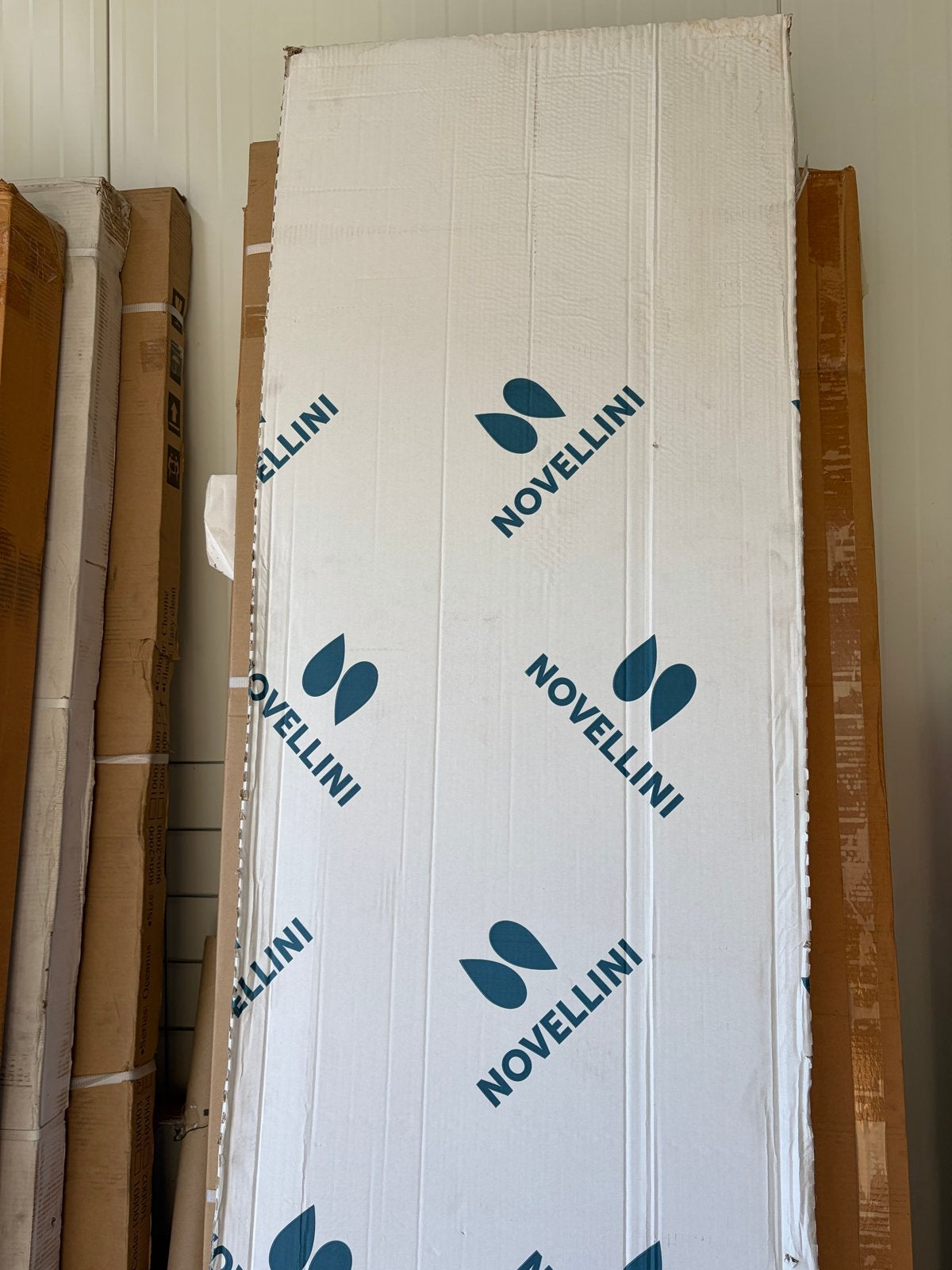 Nieuwe Novellini douchedeur Y22P77-1K chroom helder glas, Ophalen, Nieuw, Chroom, Douche