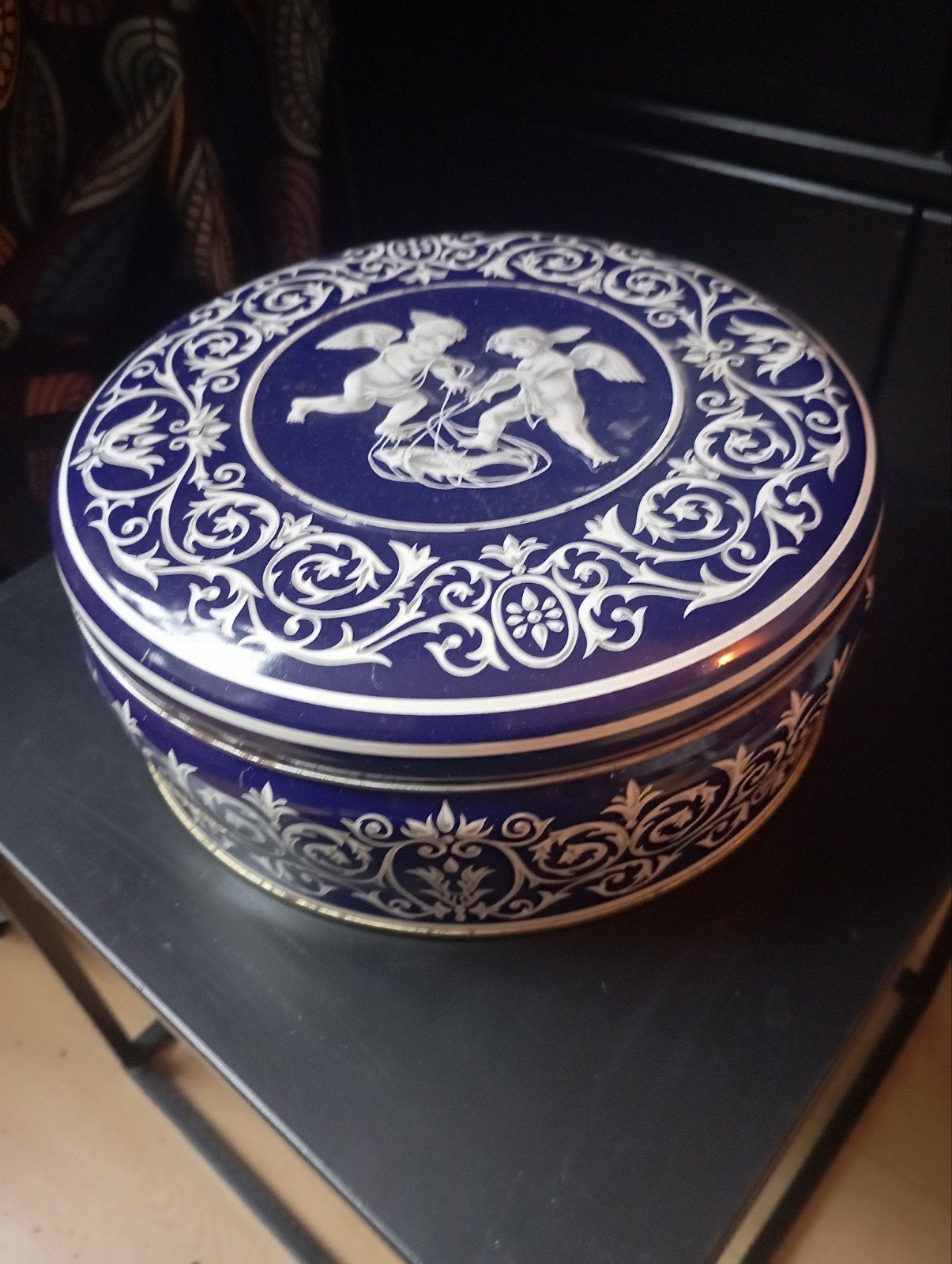 Vintage General Biscuits blik met engeltjes, 20 cm, Ophalen of Verzenden