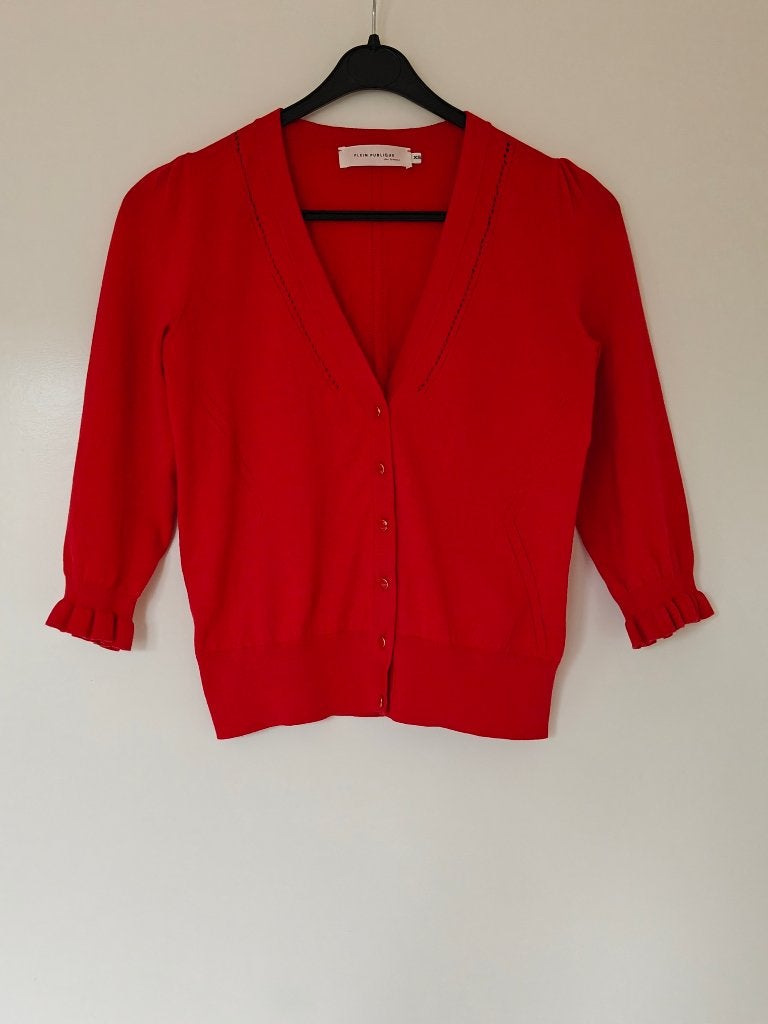 Vestje | Plein Publique | Rood | Maat XS, Kleding | Dames, Plein Publique, Ophalen of Verzenden, Zo goed als nieuw, Maat 34 (XS) of kleiner
