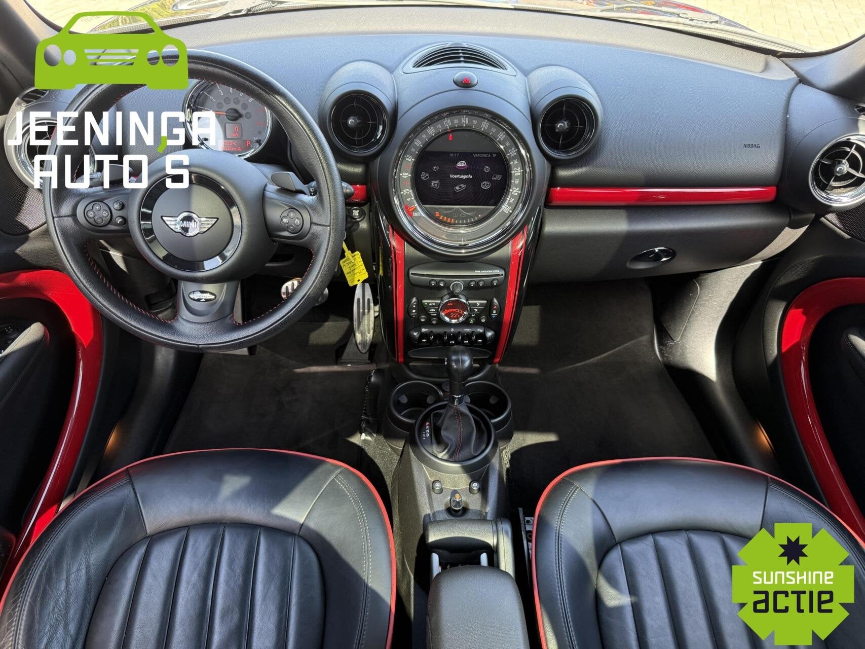 Mini Countryman 1.6 John Cooper Works ALL4 Chili|Harman&Kard, Auto's, Euro 5, Gebruikt, Zwart, Leder en Stof