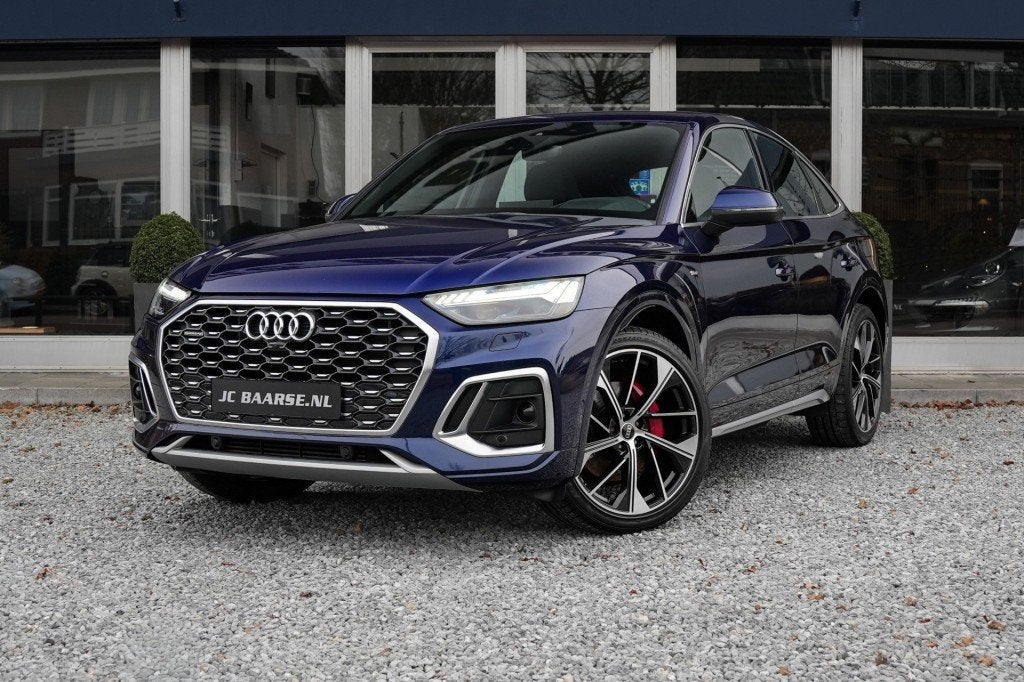 Audi Q5 SPORTBACK 55 TFSI E S EDITION QUATTRO/HUD/MATRIX/PAN, Automaat, 14 kWh, Gebruikt, Blauw