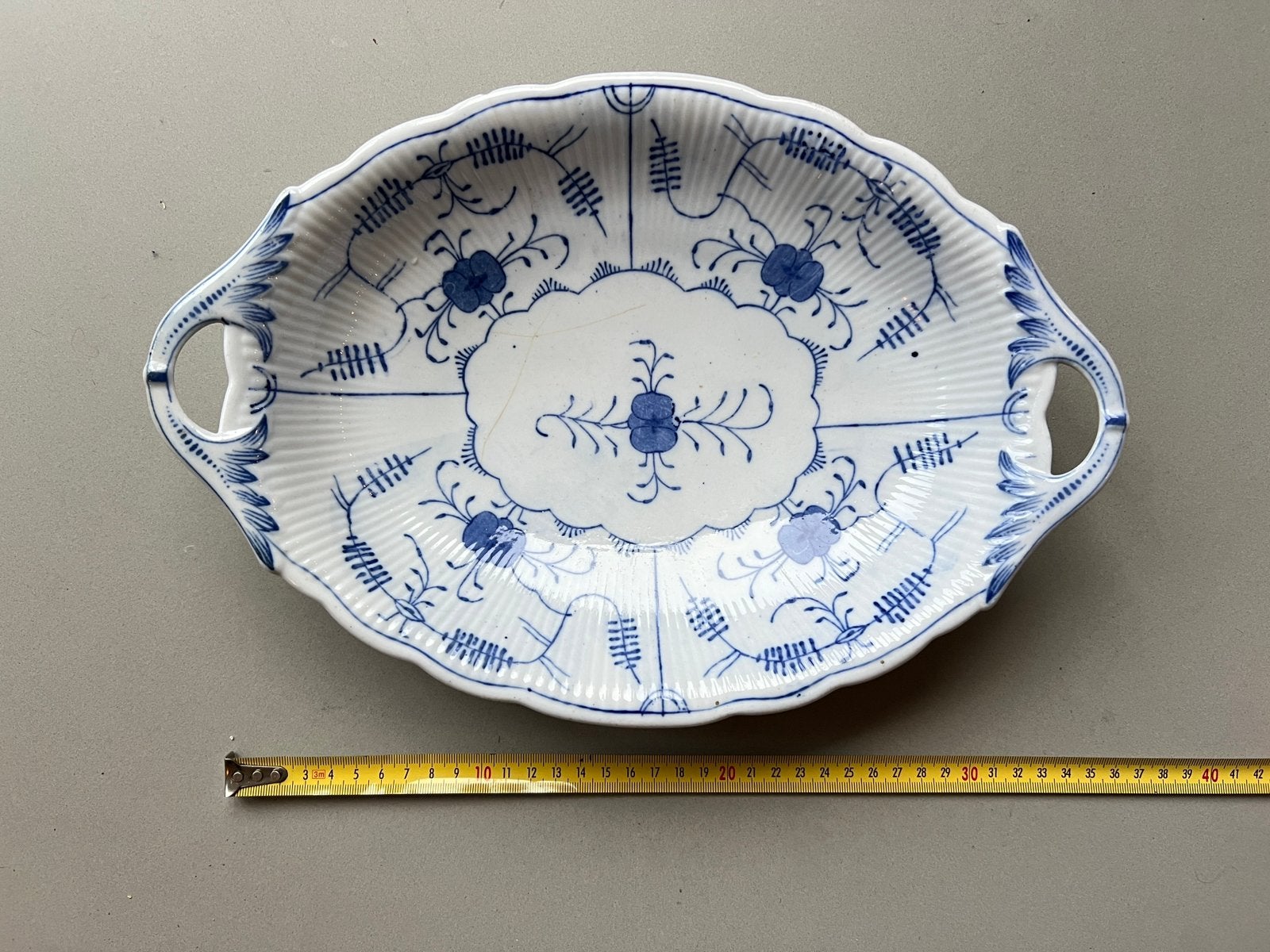 Blauwe serveerschaal, Antiek en Kunst, Ophalen of Verzenden