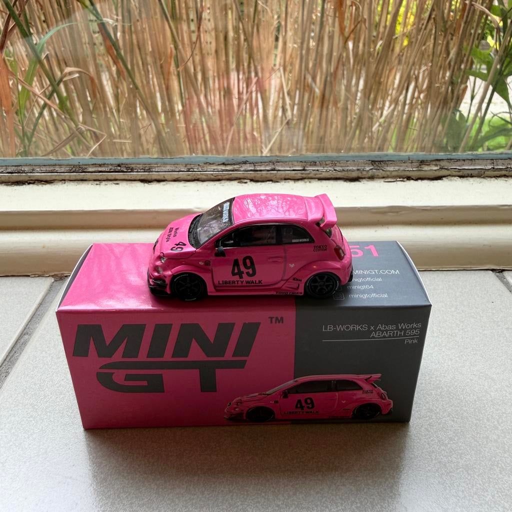 MINI GT LB WORKS X ABAS WORKS 595 ABARTH ROZE, Ophalen of Verzenden, Nieuw