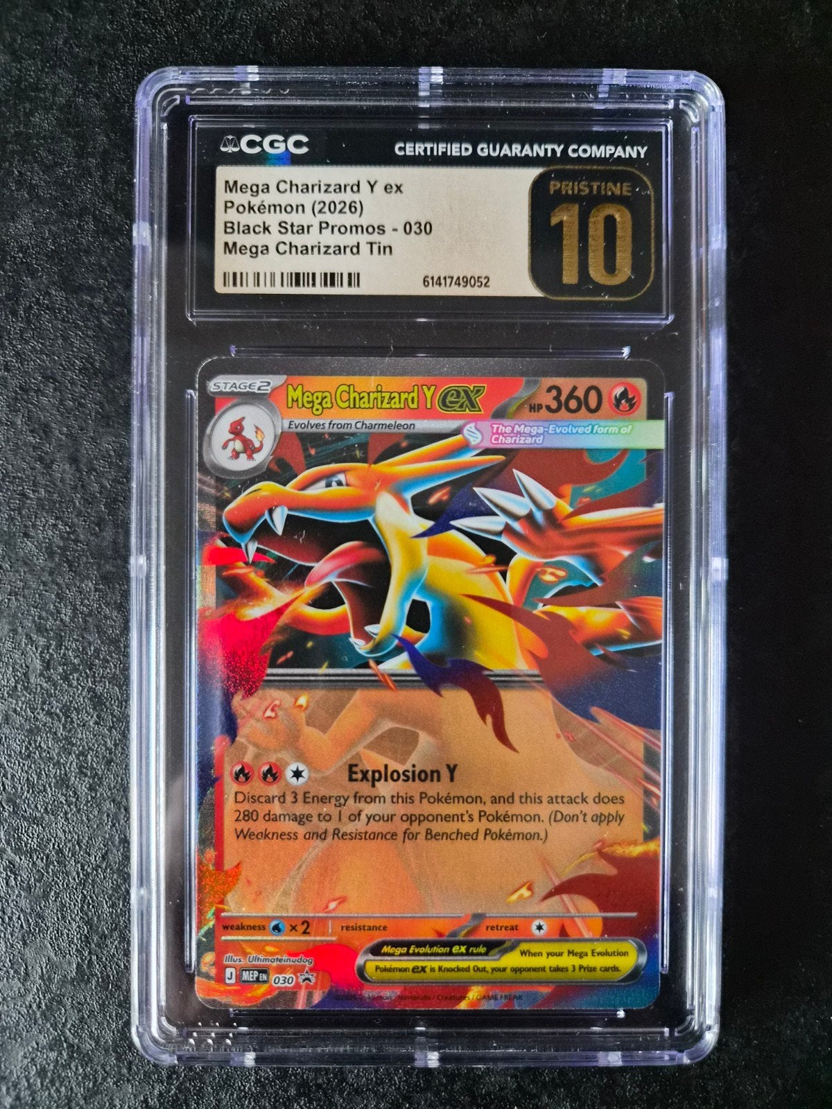 Charizard Mega Y EX Black Star Promo CGC Pristine 10, Ophalen of Verzenden, Zo goed als nieuw, Losse kaart, Foil