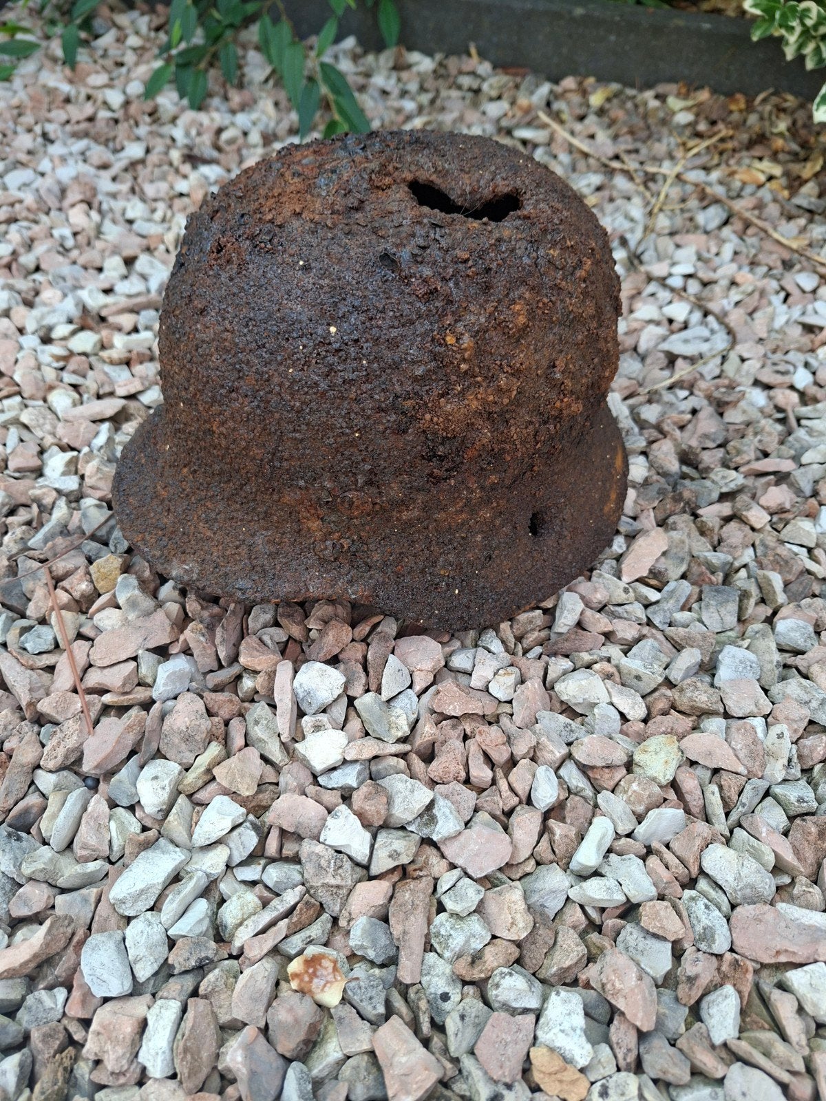 Ww2 wo2 Duitse bodemvondst Helm met binnenwerk, Ophalen of Verzenden, Duitsland, Helm of Baret