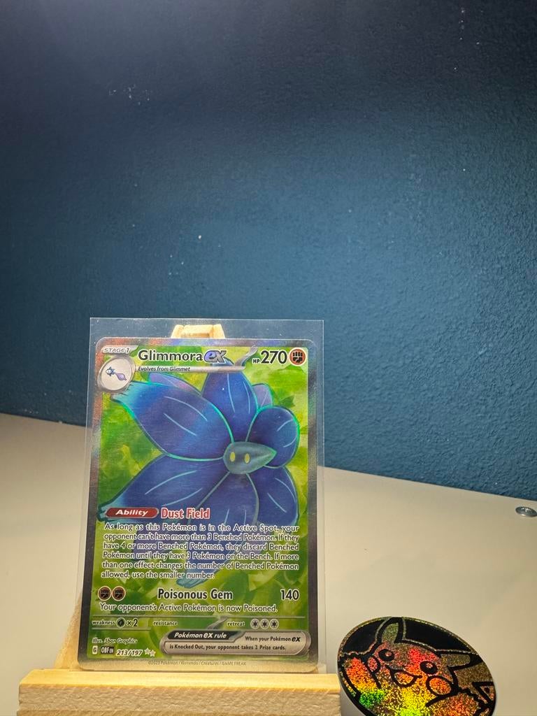 Pokemon kaart: Glimmora EX 213/197, Ophalen of Verzenden, Zo goed als nieuw, Losse kaart, Foil