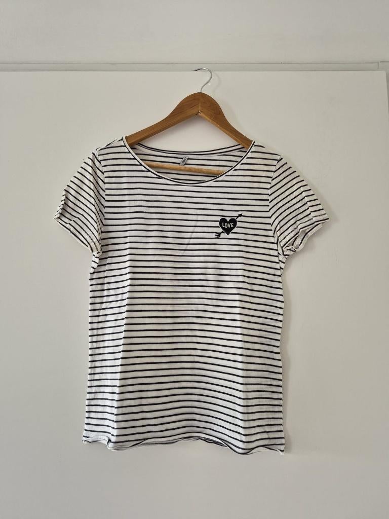 T-shirt ONLY maat S dames / gestreept, Only, Wit, Ophalen of Verzenden, Zo goed als nieuw